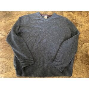 Vintage Y2K Old Navy Lambswool‎ Blend Sweater Women's Crew Neck Blue Gray Knit